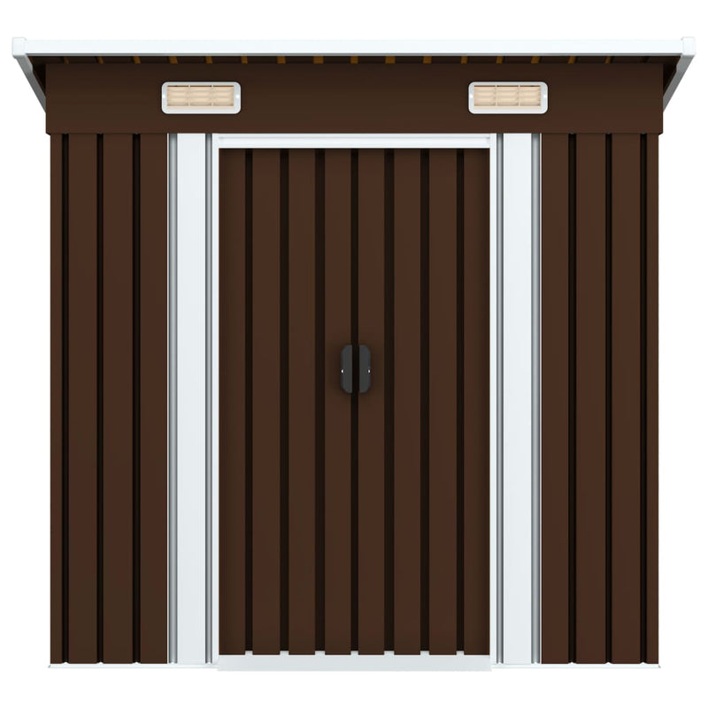 vidaXL barna acél kerti fészer 194 x 121 x 181 cm