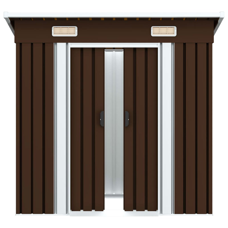 vidaXL barna acél kerti fészer 194 x 121 x 181 cm