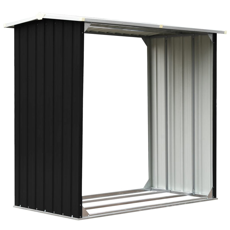 vidaXL antracit horganyzott acél tűzifatároló 172 x 91 x 154 cm