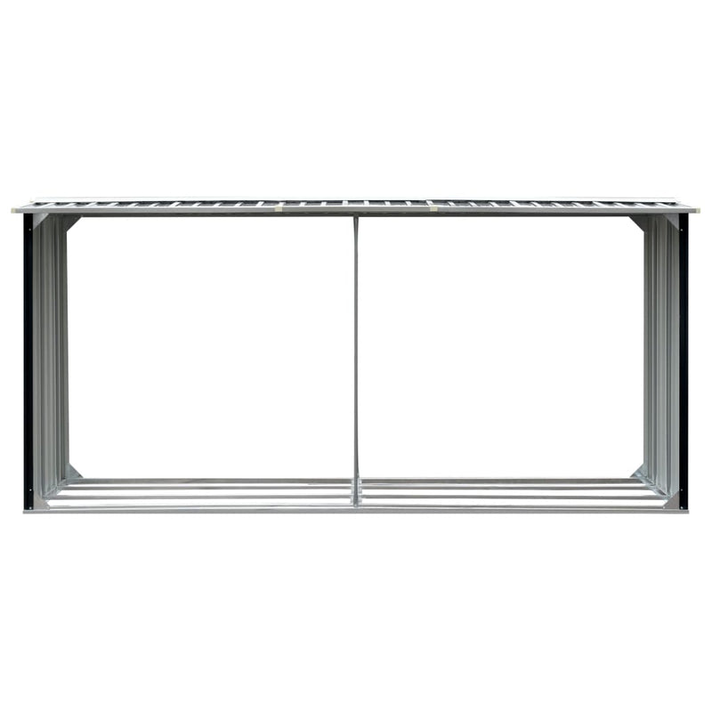 vidaXL antracitszürke horganyzott acél tűzifatároló 330 x 92 x 153 cm