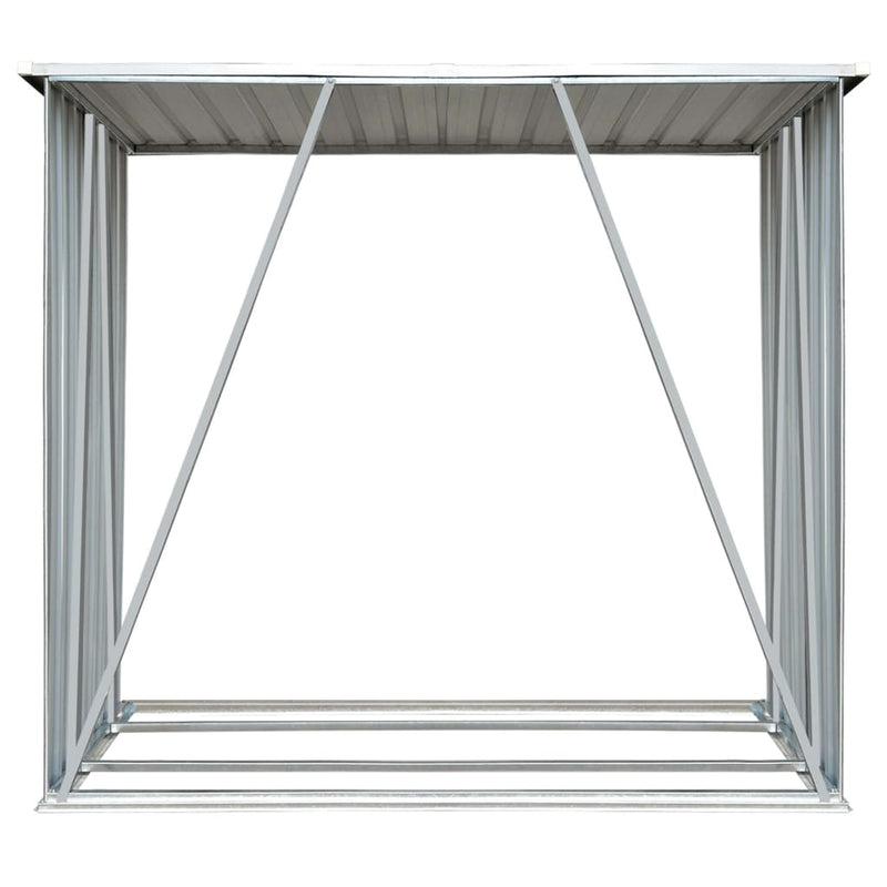 vidaXL zöld horganyzott acél kerti tűzifatároló 163 x 83 x 154 cm