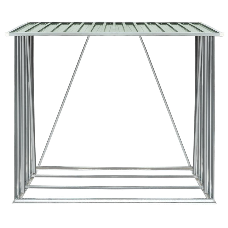 vidaXL zöld horganyzott acél kerti tűzifatároló 163 x 83 x 154 cm