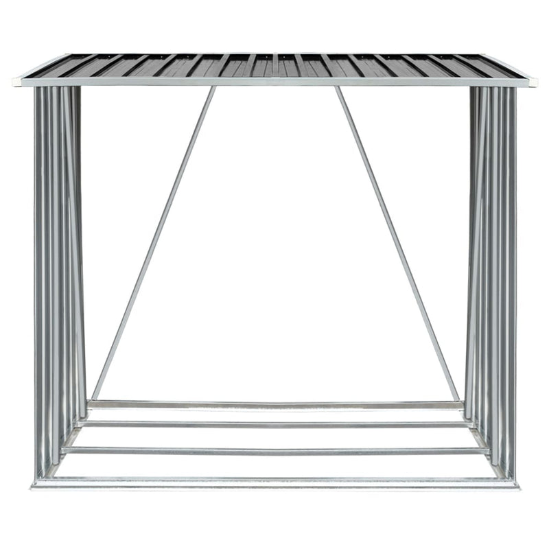 vidaXL antracit horganyzott acél kerti tűzifatároló 163 x 83 x 154 cm