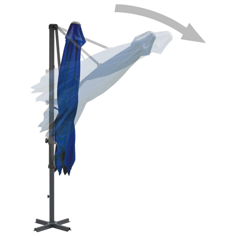 vidaXL azúrkék konzolos napernyő alumíniumrúddal 250 x 250 cm