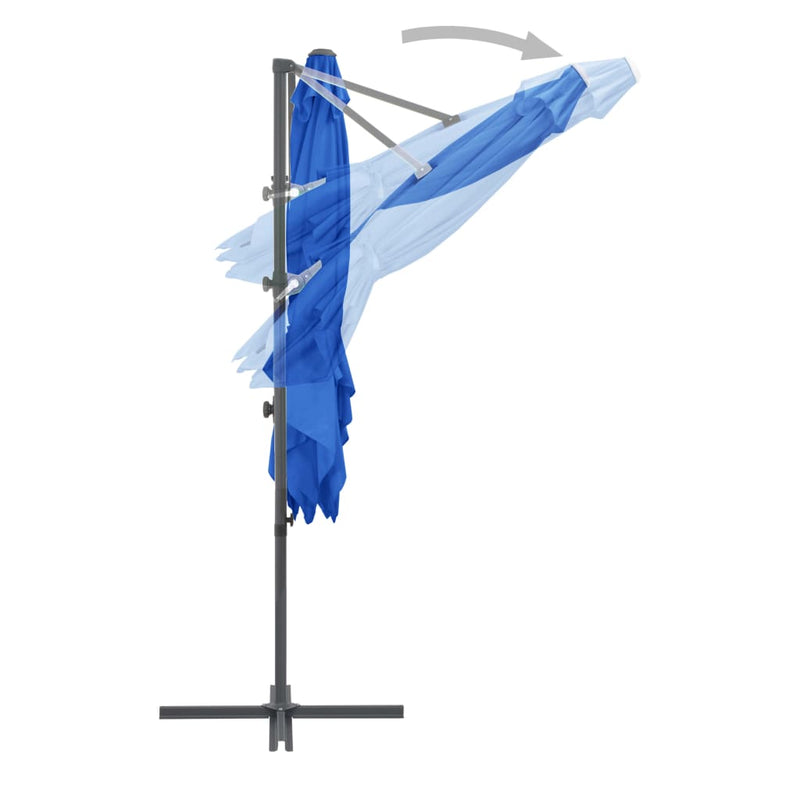 vidaXL azúrkék konzolos napernyő acélrúddal 250 x 250 cm