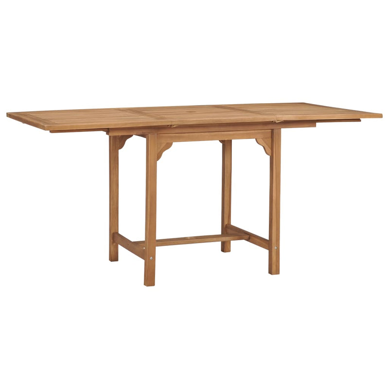 vidaXL kihúzható tömör tíkfa kerti asztal (110-160) x 80 x 75 cm