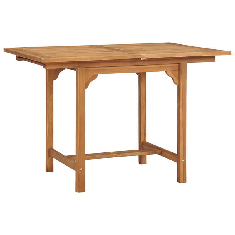 vidaXL kihúzható tömör tíkfa kerti asztal (110-160) x 80 x 75 cm
