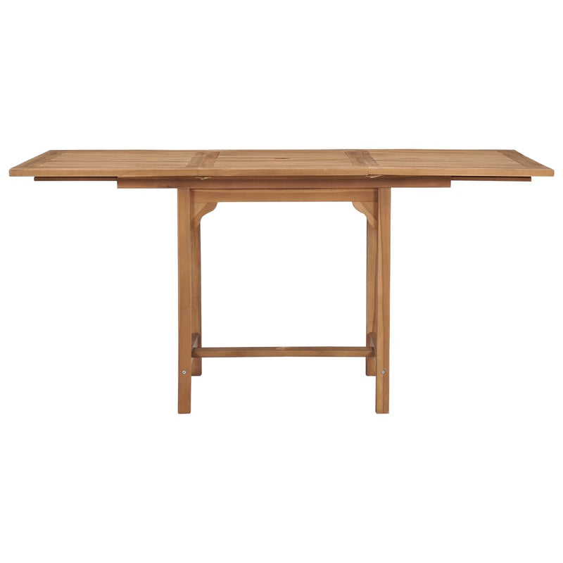 vidaXL kihúzható tömör tíkfa kerti asztal (110-160) x 80 x 75 cm