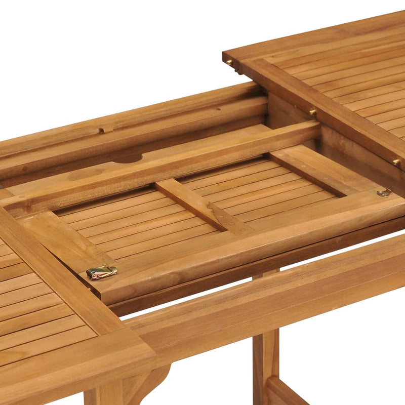 vidaXL kihúzható tömör tíkfa kerti asztal (110-160) x 80 x 75 cm