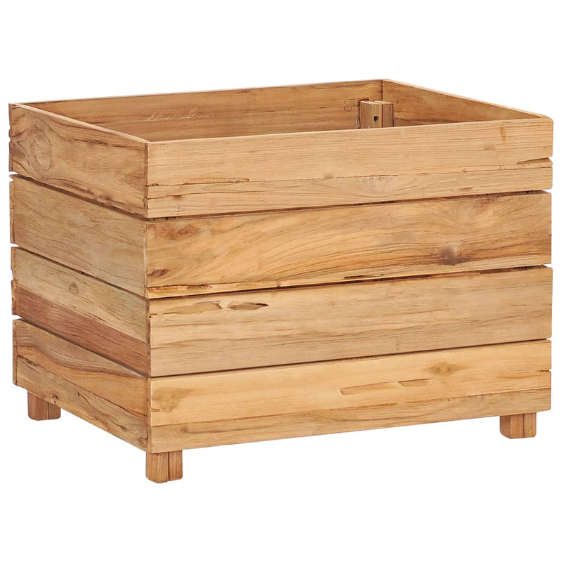 vidaXL újrahasznosított tíkfa és acél magaságyás 50 x 40 x 38 cm