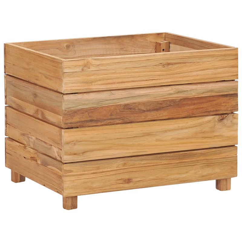 vidaXL újrahasznosított tíkfa és acél magaságyás 50 x 40 x 38 cm