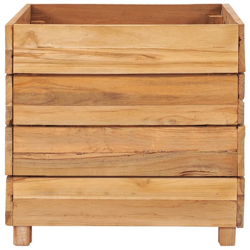 vidaXL újrahasznosított tíkfa és acél magaságyás 50 x 40 x 38 cm