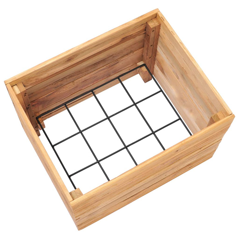 vidaXL újrahasznosított tíkfa és acél magaságyás 50 x 40 x 38 cm