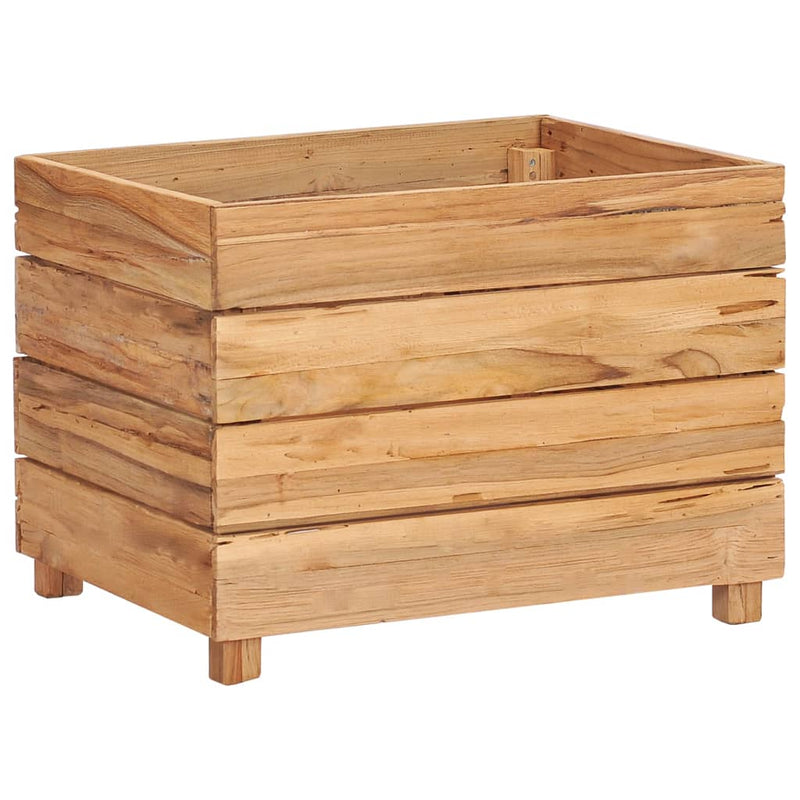 vidaXL újrahasznosított tíkfa és acél magaságyás 50 x 40 x 38 cm