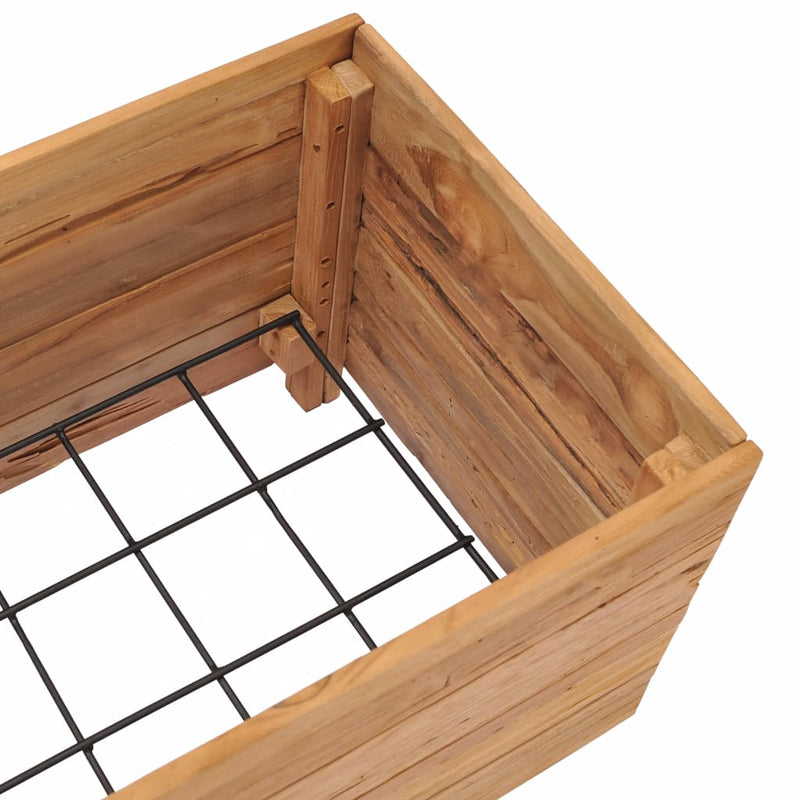 vidaXL újrahasznosított tíkfa és acél magaságyás 100 x 40 x 38 cm