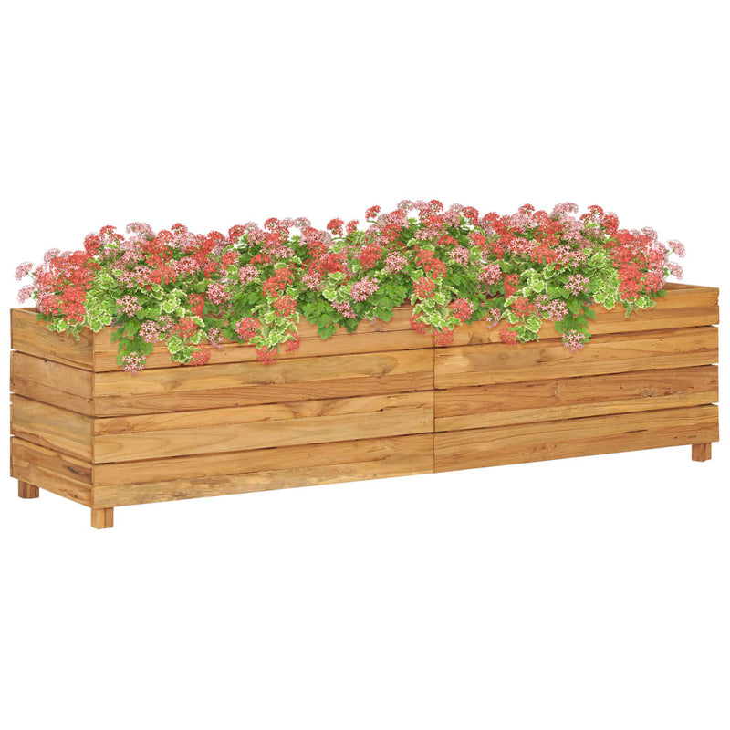 vidaXL újrahasznosított tíkfa és acél magaságyás 150 x 40 x 38 cm