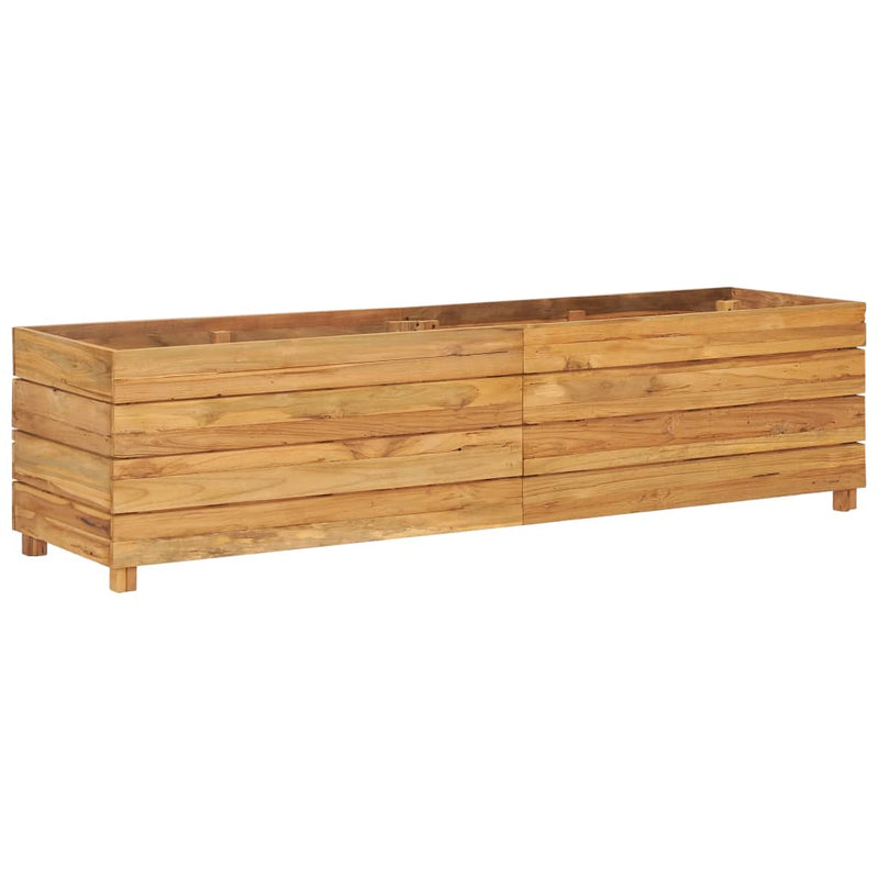 vidaXL újrahasznosított tíkfa és acél magaságyás 150 x 40 x 38 cm