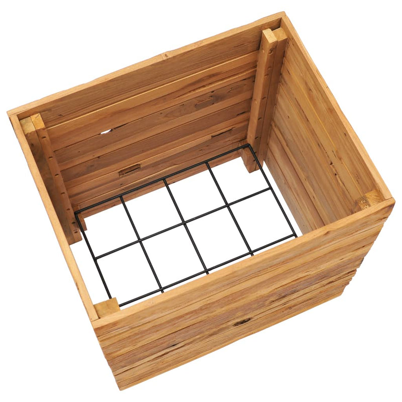 vidaXL újrahasznosított tíkfa és acél magaságyás 50 x 40 x 55 cm