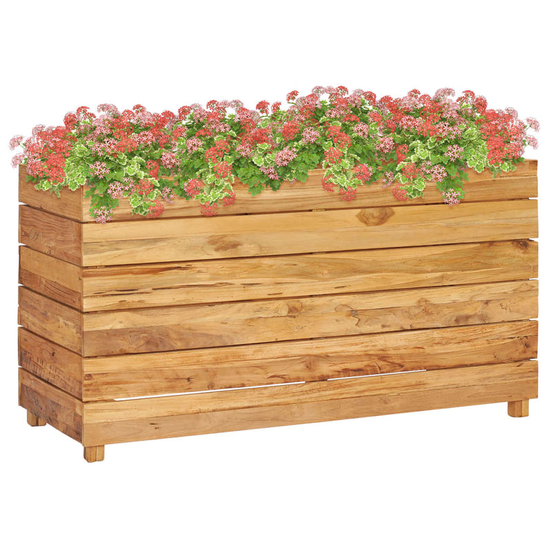 vidaXL újrahasznosított tíkfa és acél magaságyás 100 x 40 x 55 cm