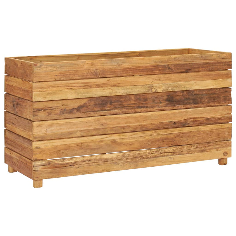 vidaXL újrahasznosított tíkfa és acél magaságyás 100 x 40 x 55 cm