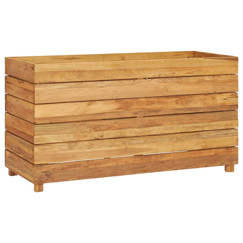 vidaXL újrahasznosított tíkfa és acél magaságyás 100 x 40 x 55 cm