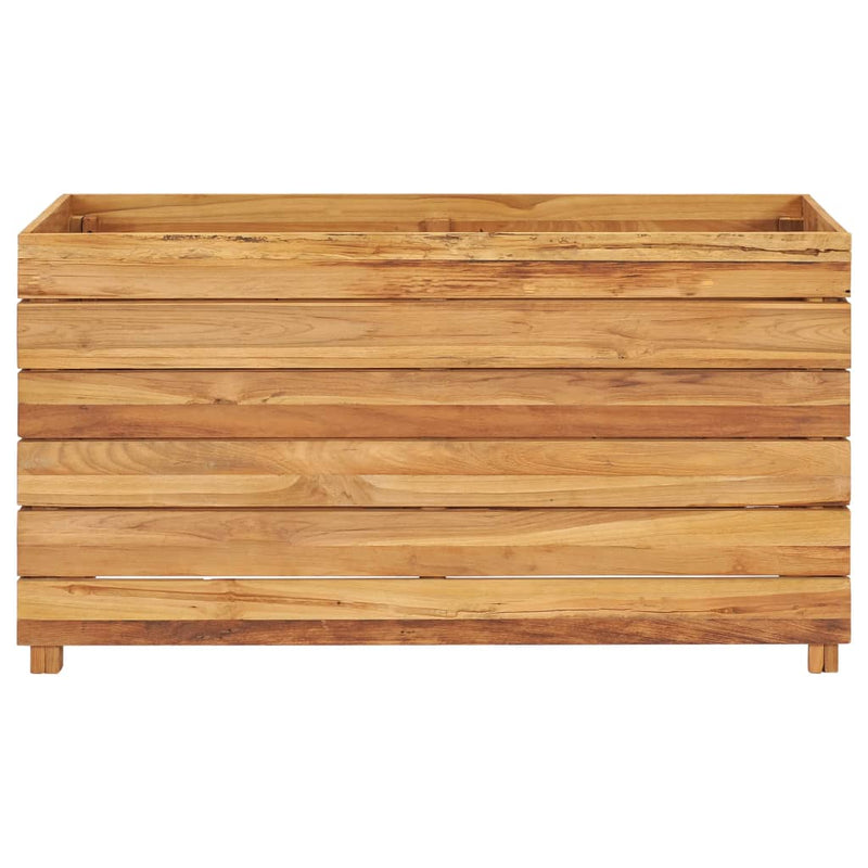 vidaXL újrahasznosított tíkfa és acél magaságyás 100 x 40 x 55 cm
