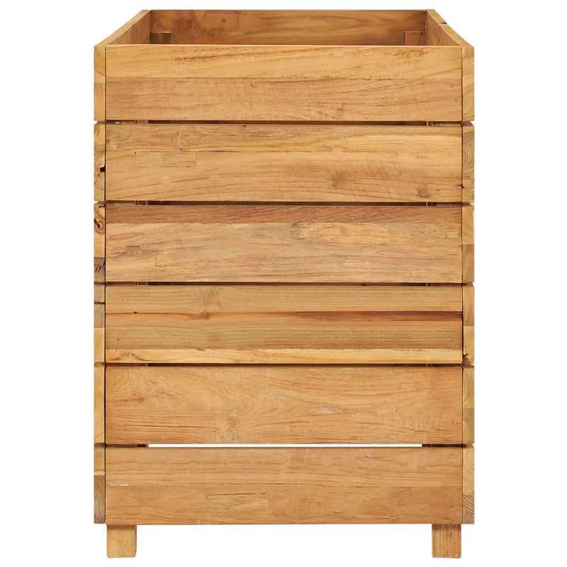vidaXL újrahasznosított tíkfa és acél magaságyás 100 x 40 x 55 cm