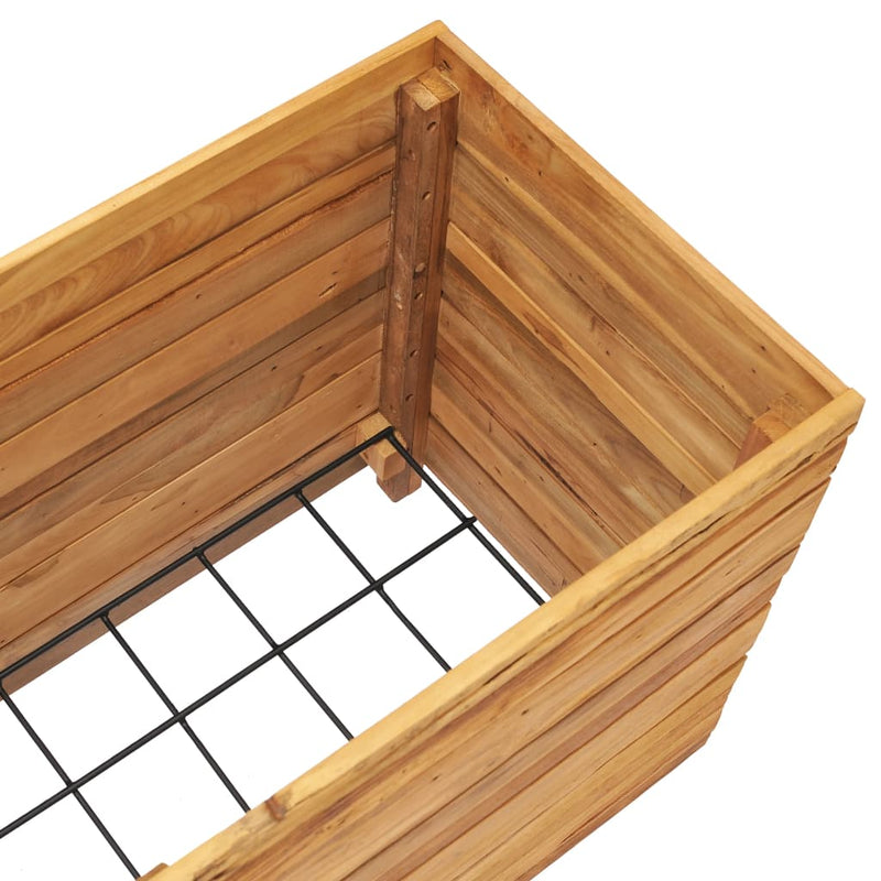 vidaXL újrahasznosított tíkfa és acél magaságyás 100 x 40 x 55 cm