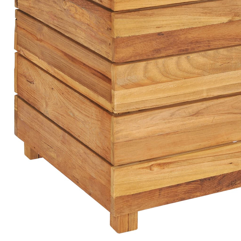 vidaXL újrahasznosított tíkfa és acél magaságyás 100 x 40 x 55 cm