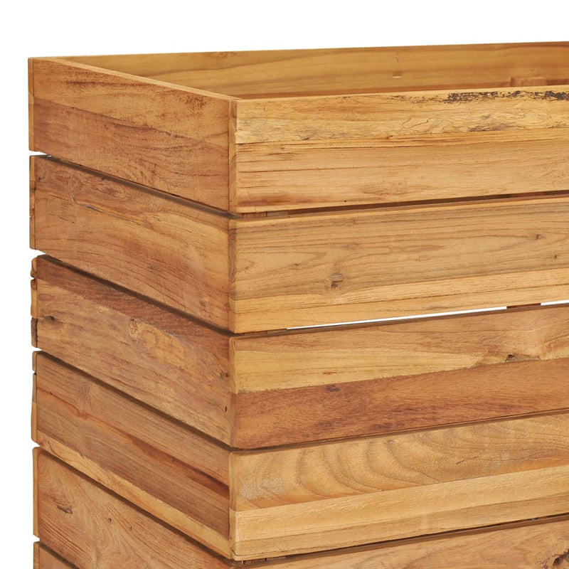 vidaXL újrahasznosított tíkfa és acél magaságyás 100 x 40 x 55 cm