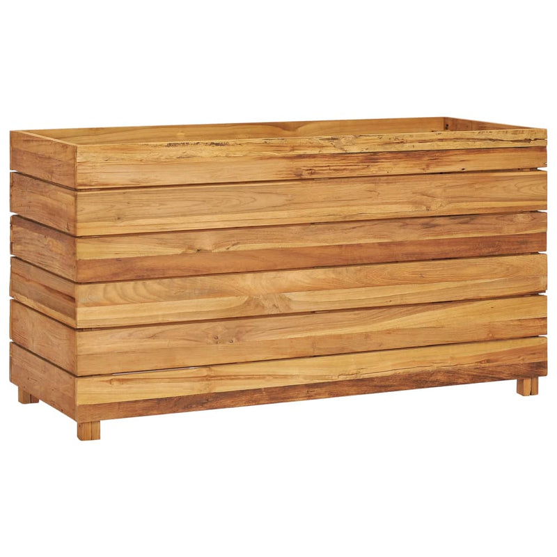 vidaXL újrahasznosított tíkfa és acél magaságyás 100 x 40 x 55 cm