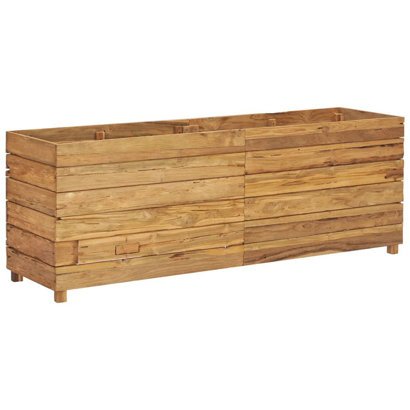 vidaXL újrahasznosított tíkfa és acél magaságyás 150 x 40 x 55 cm