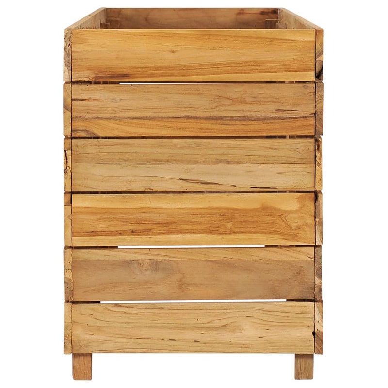 vidaXL újrahasznosított tíkfa és acél magaságyás 150 x 40 x 55 cm
