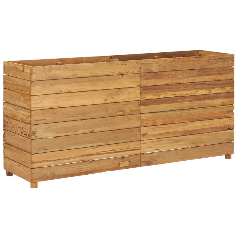 vidaXL újrahasznosított tíkfa és acél magaságyás 150 x 40 x 72 cm
