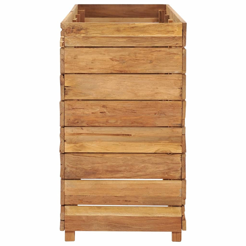 vidaXL újrahasznosított tíkfa és acél magaságyás 150 x 40 x 72 cm