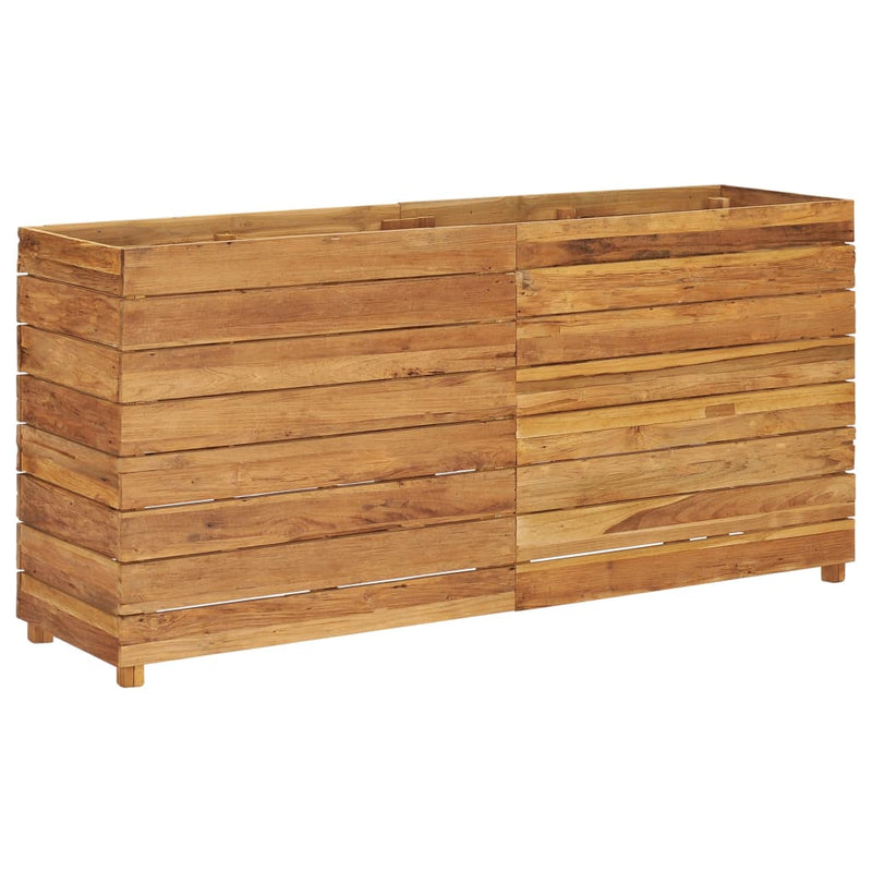 vidaXL újrahasznosított tíkfa és acél magaságyás 150 x 40 x 72 cm