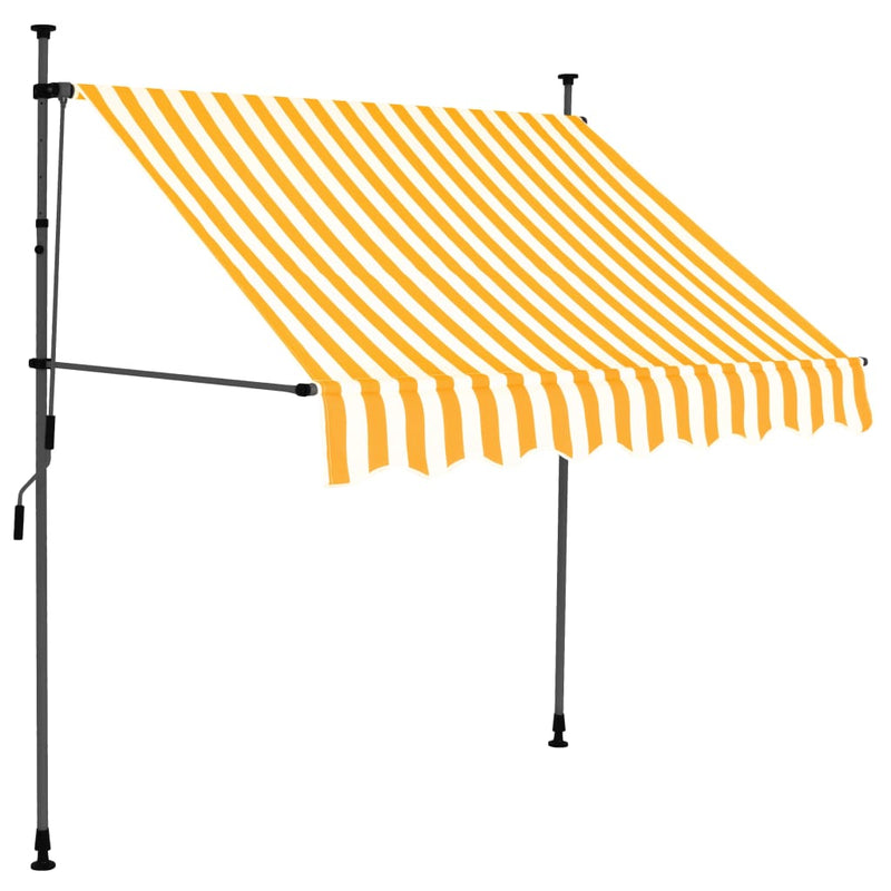 vidaXL fehér-narancssárga manuális LED-es napellenző 150 cm