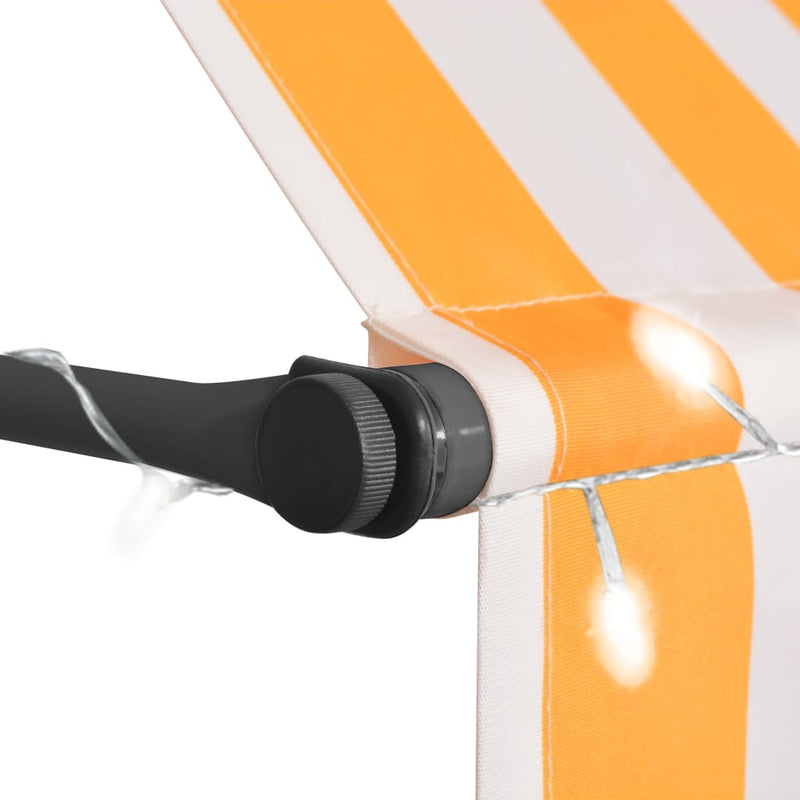 vidaXL fehér-narancssárga manuális LED-es napellenző 150 cm