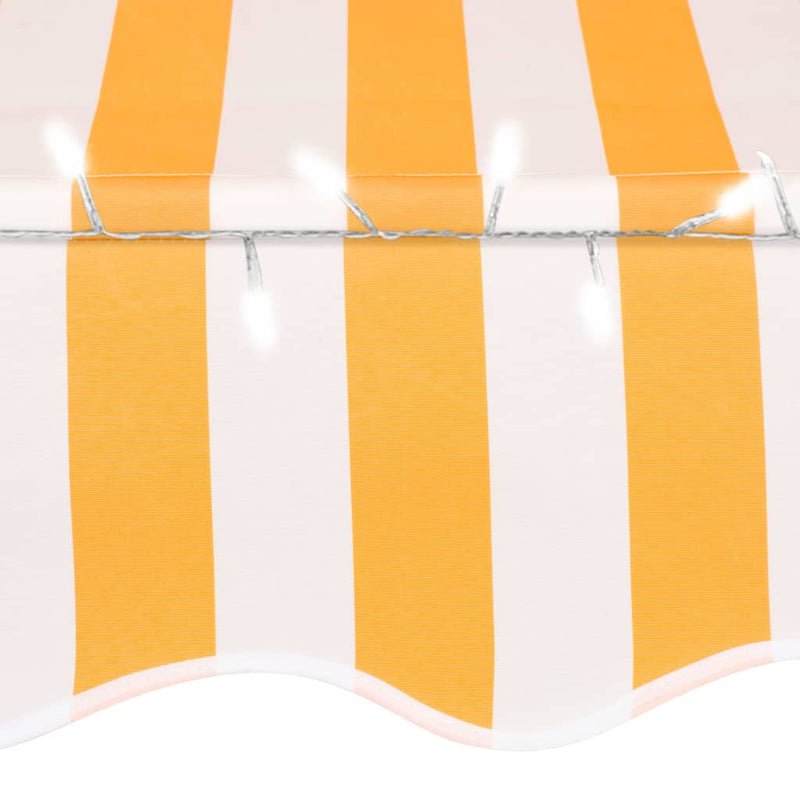 vidaXL fehér-narancssárga manuális LED-es napellenző 150 cm