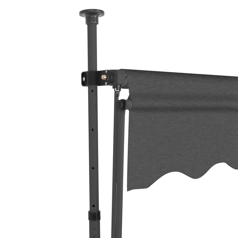 vidaXL antracitszürke kézzel kihúzható LED-es napellenző 150 cm
