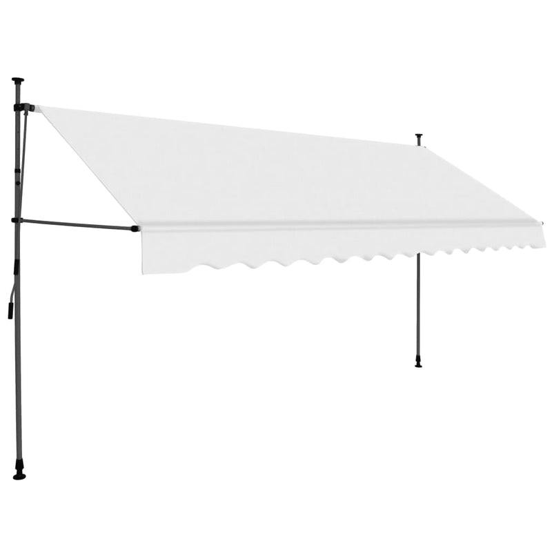 vidaXL krémszínű kézzel kihúzható LED-es napellenző 350 cm