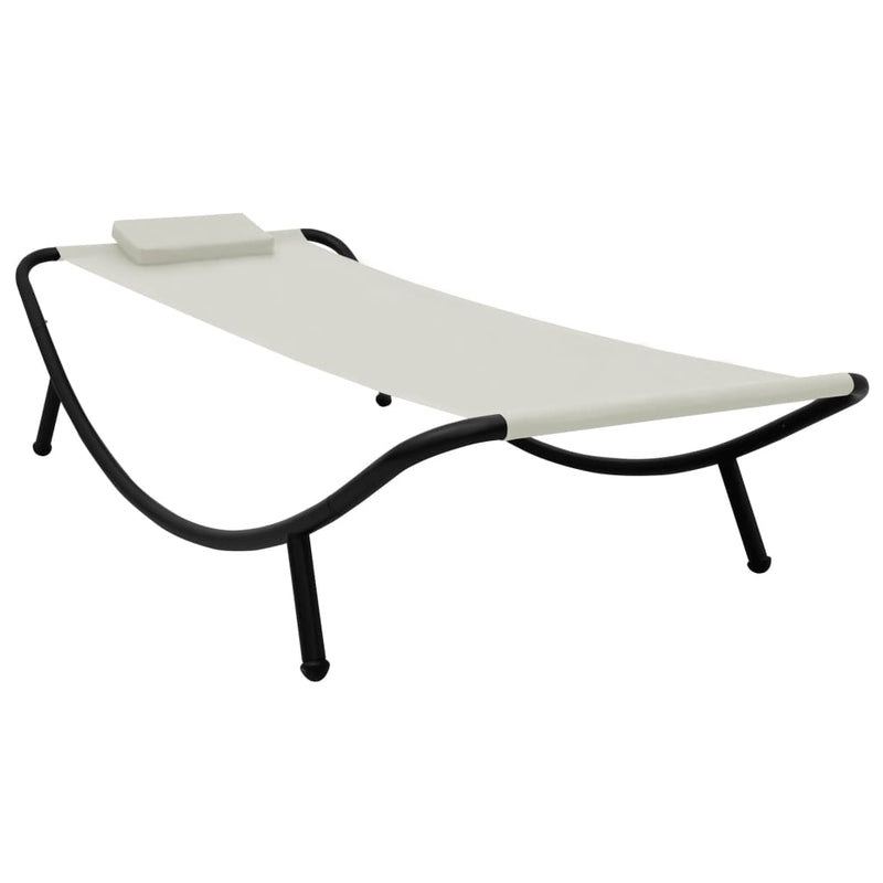 vidaXL krémszínű acél kerti ágy 200 x 90 cm