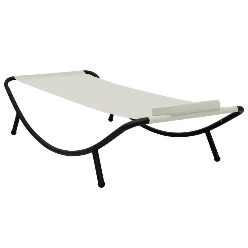 vidaXL krémszínű acél kerti ágy 200 x 90 cm