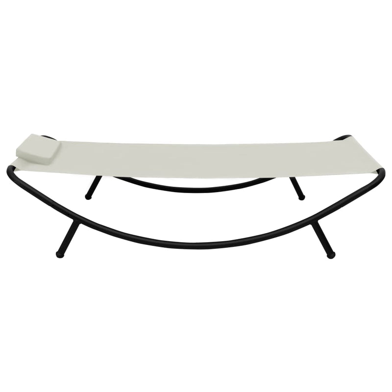 vidaXL krémszínű acél kerti ágy 200 x 90 cm
