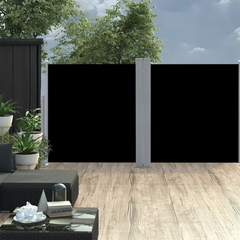 vidaXL fekete behúzható oldalsó napellenző 100 x 600 cm