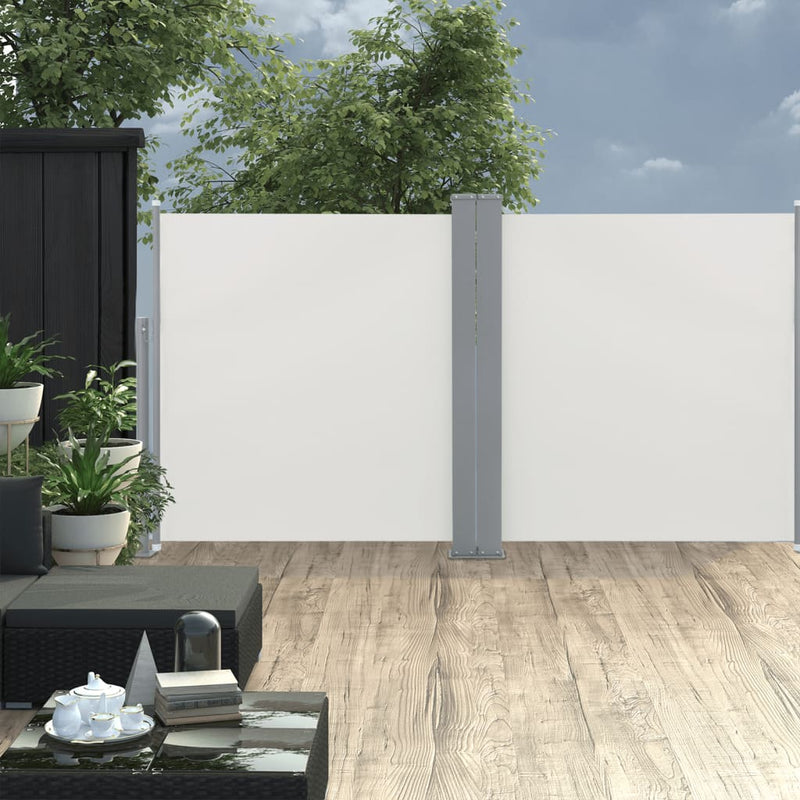 vidaXL krémszínű behúzható oldalsó napellenző 100 x 600 cm