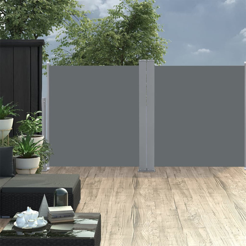 vidaXL antracitszürke behúzható oldalsó napellenző 100 x 600 cm