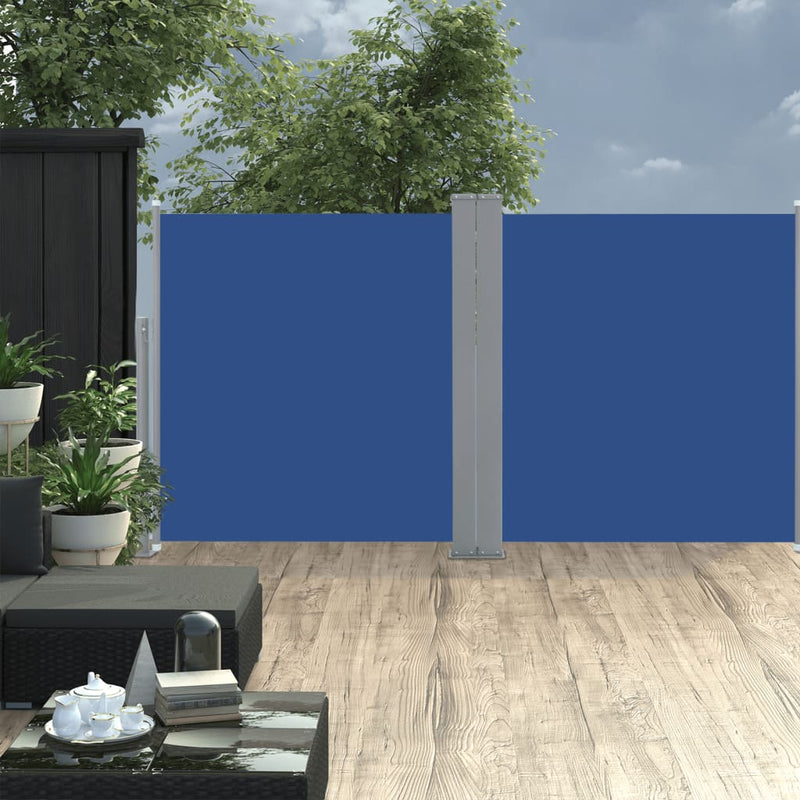 vidaXL kék behúzható oldalsó napellenző 100 x 600 cm