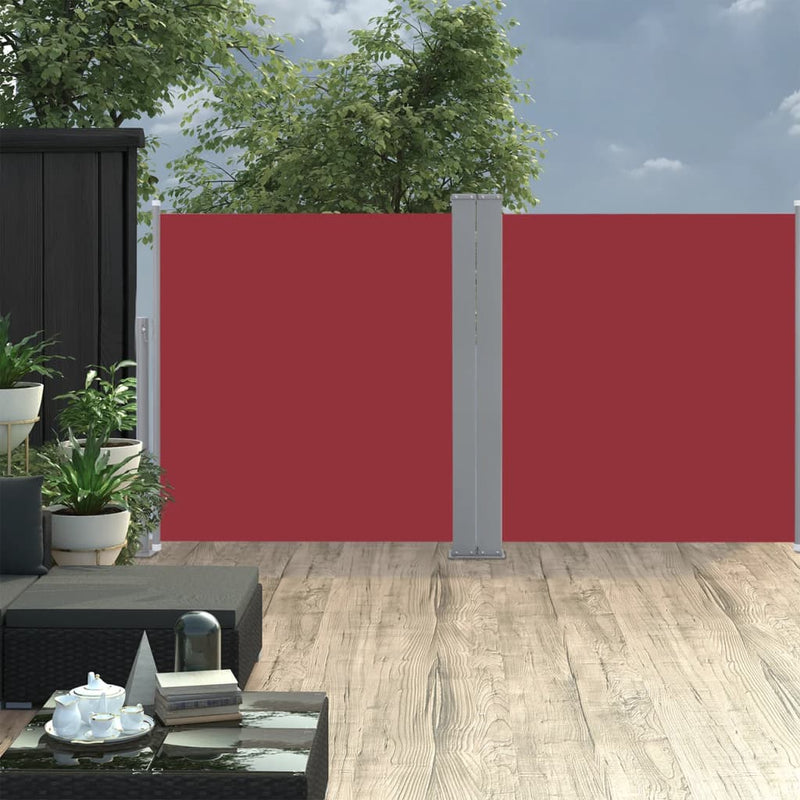 vidaXL piros behúzható oldalsó napellenző 100 x 600 cm