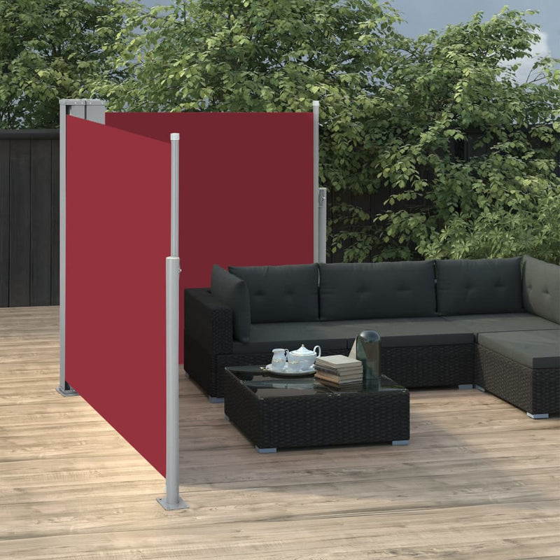 vidaXL piros behúzható oldalsó napellenző 100 x 600 cm